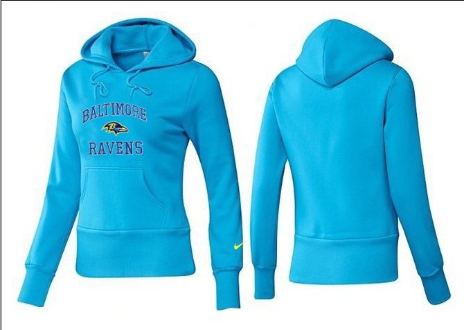 Nike Ravens Team Logo L.Blue Women Pullover Hoodies 03