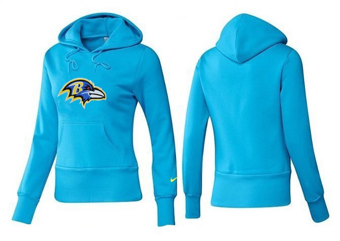 Nike Ravens Team Logo L.Blue Women Pullover Hoodies 04