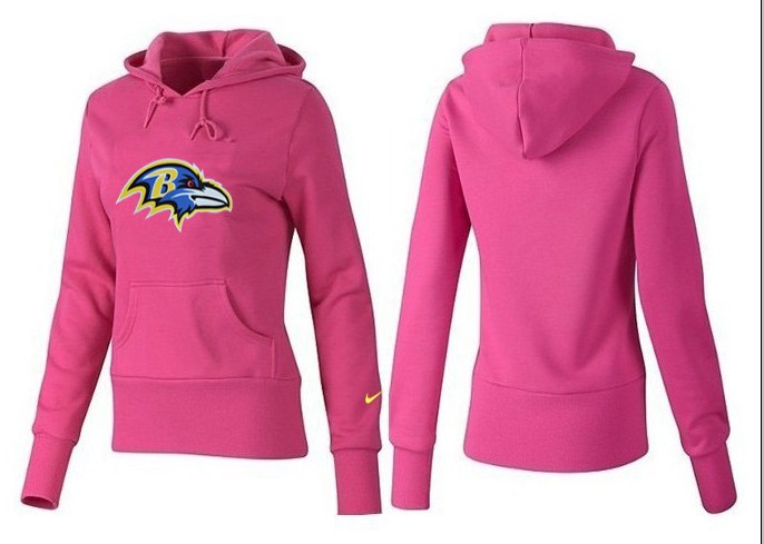 Nike Ravens Team Logo Pink Women Pullover Hoodies 04
