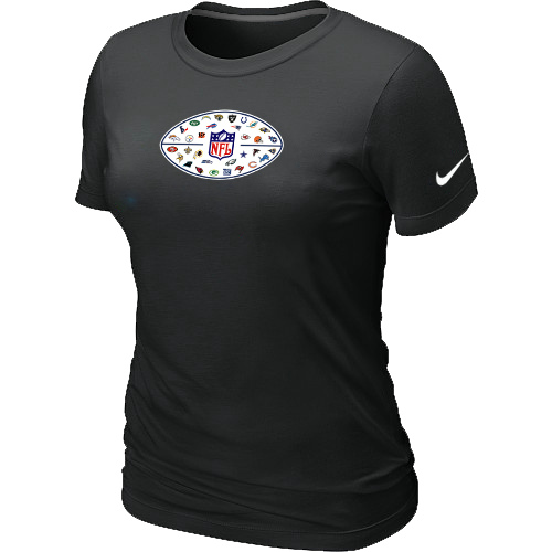 Nike NFL 32 Teams Logo Collection Locker Room Women T Shirt Black