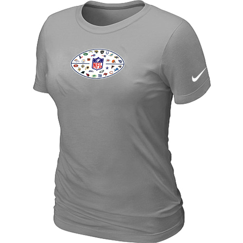 Nike NFL 32 Teams Logo Collection Locker Room Women T Shirt L.Grey