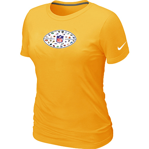 Nike NFL 32 Teams Logo Collection Locker Room Women T Shirt Yellow