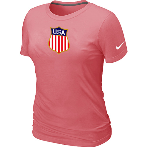 Nike Team USA Hockey Winter Olympics KO Collection Locker Room Women T Shirt Pink