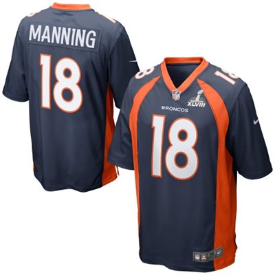 Nike Broncos 18 Manning Blue Game 2014 Super Bowl XLVIII Jerseys