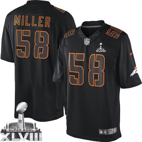 Nike Broncos 58 Miller Black Impact Limited 2014 Super Bowl XLVIII Jerseys