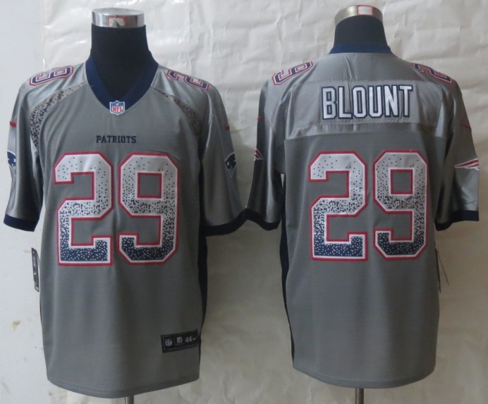 Nike Patriots 29 Blount Grey Elite Drift Jerseys