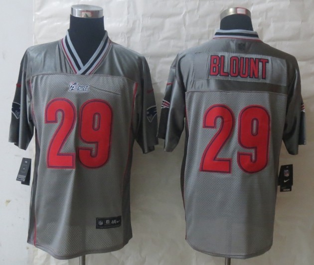 Nike Patriots 29 Blount Grey Vapor Elite Jerseys