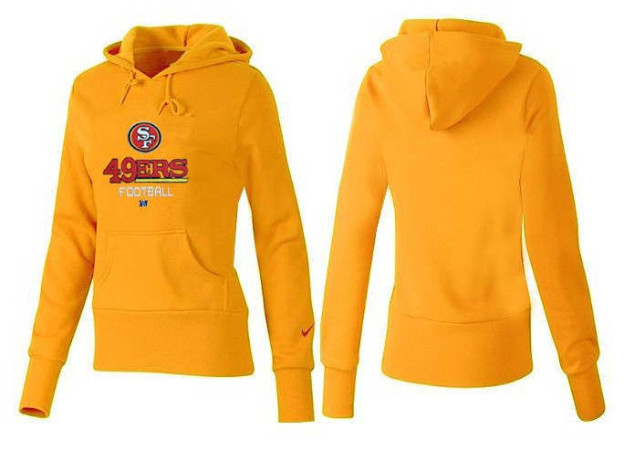 Nike 49ers Team Logo Yellow Women Pullover Hoodies 02