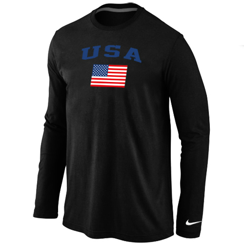 Nike USA Olympics Flag Collection Locker Room Long Sleeve T Shirt Black