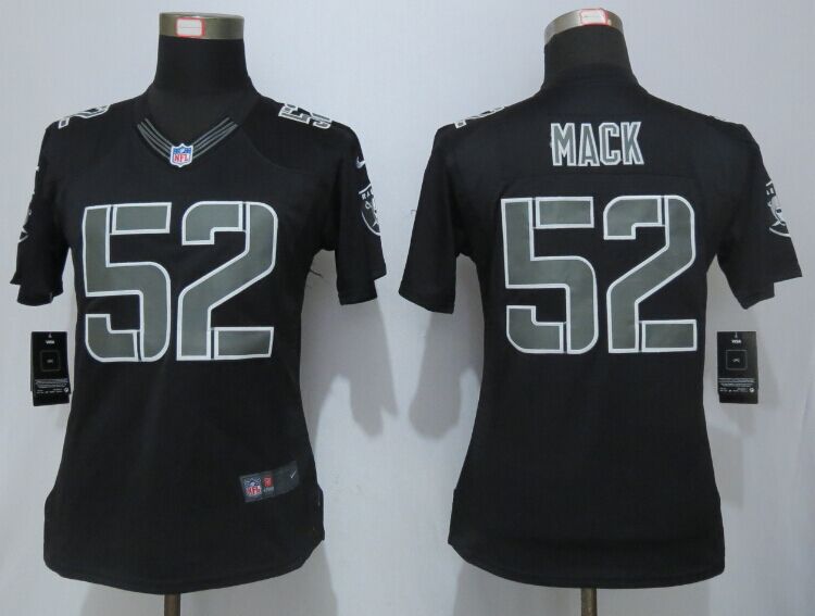 Nike Raiders 52 Khalil Mack Impact Black Women Limited Jersey