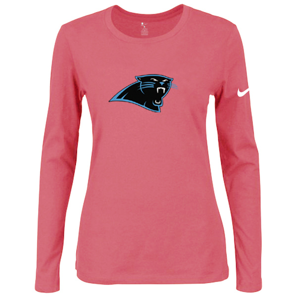 Nike Carolina Panthers Women's Of The City Long Sleeve Tri Blend T Shirt Pink
