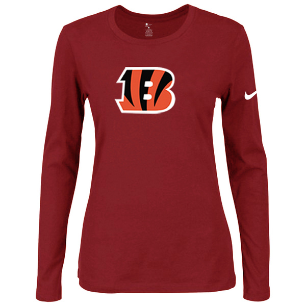 Nike Cincinnati Bengals Women's Of The City Long Sleeve Tri Blend T Shirt Red