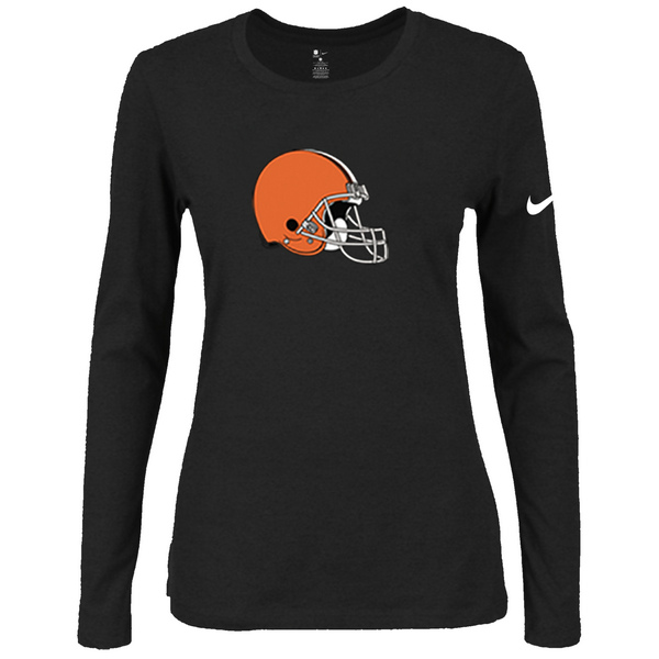 Nike Cleveland Browns Women's Of The City Long Sleeve Tri Blend T Shirt Black