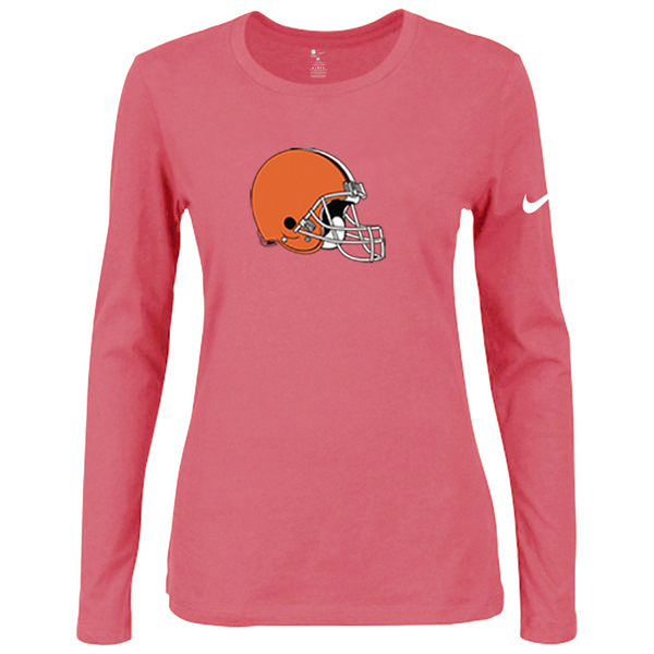 Nike Cleveland Browns Women's Of The City Long Sleeve Tri Blend T Shirt Pink