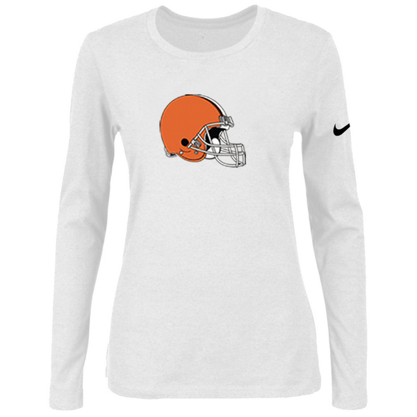 Nike Cleveland Browns Women's Of The City Long Sleeve Tri Blend T Shirt White