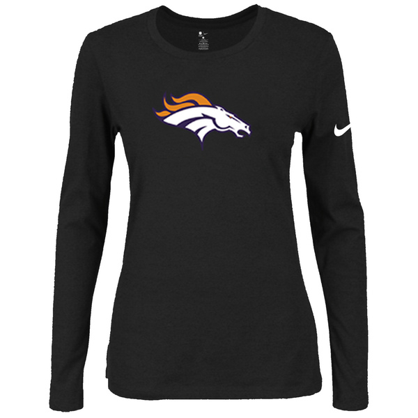 Nike Denver Broncos Women's Of The City Long Sleeve Tri Blend T Shirt Black