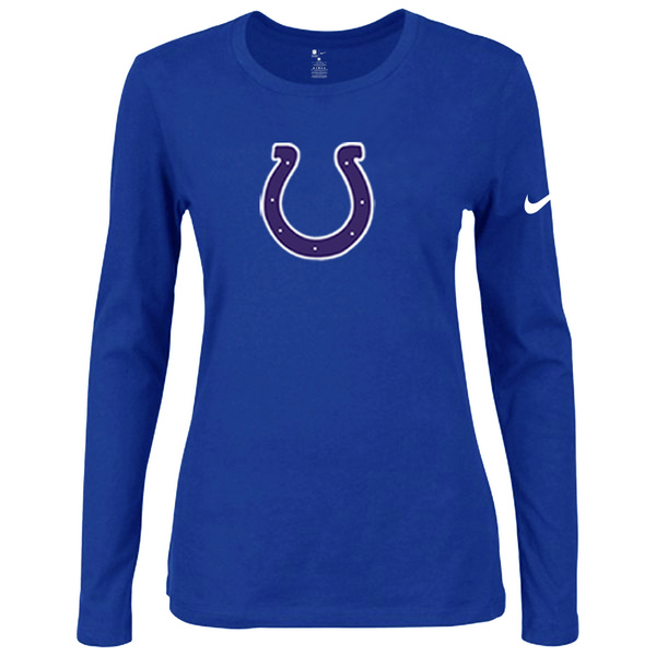Nike Indianapolis Colts Women's Of The City Long Sleeve Tri Blend T Shirt Blue