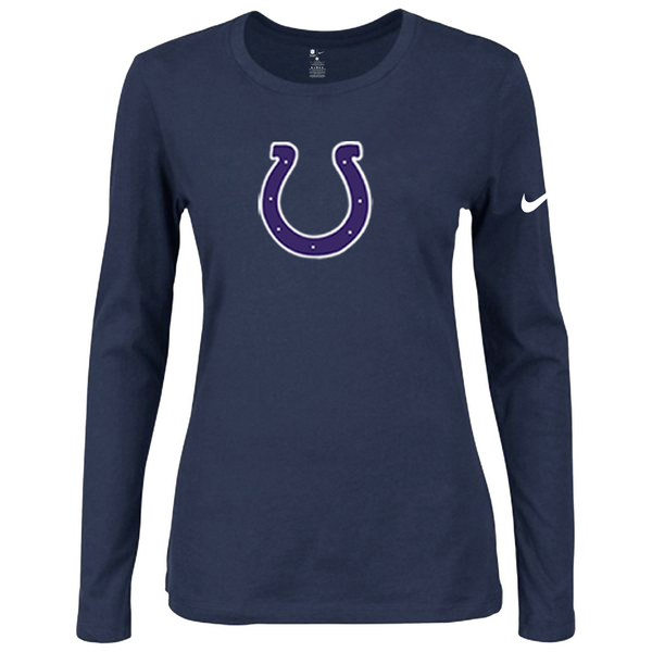 Nike Indianapolis Colts Women's Of The City Long Sleeve Tri Blend T Shirt D.Blue
