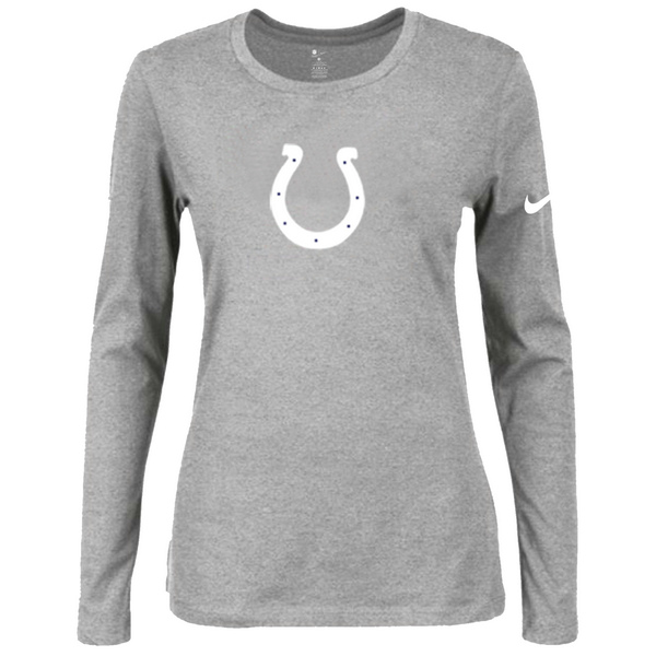 Nike Indianapolis Colts Women's Of The City Long Sleeve Tri Blend T Shirt Grey