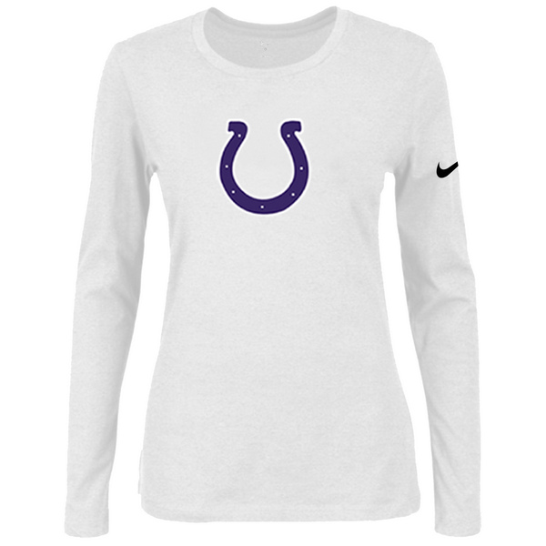 Nike Indianapolis Colts Women's Of The City Long Sleeve Tri Blend T Shirt White02
