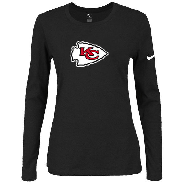 Nike Kansas City Chiefs Women's Of The City Long Sleeve Tri Blend T Shirt Black