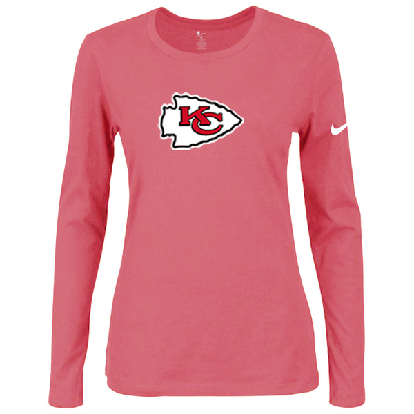 Nike Kansas City Chiefs Women's Of The City Long Sleeve Tri Blend T Shirt Pink