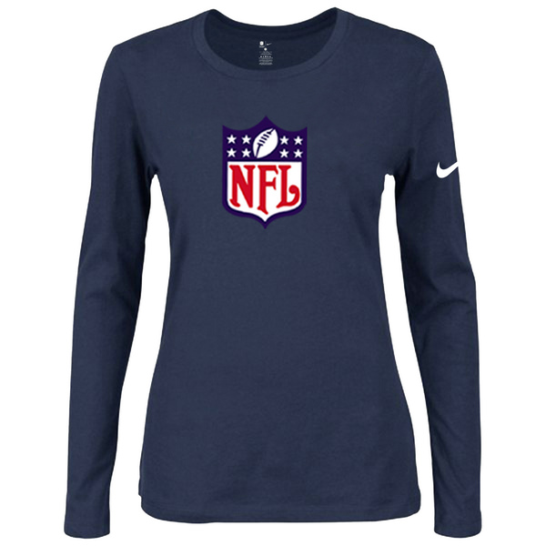 Nike NFL Logo Women's Of The City Long Sleeve Tri Blend T Shirt D.Blue