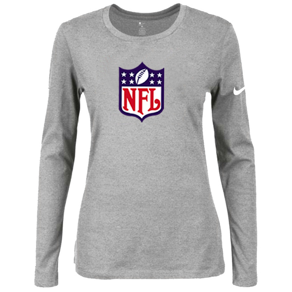 Nike NFL Logo Women's Of The City Long Sleeve Tri Blend T Shirt Grey