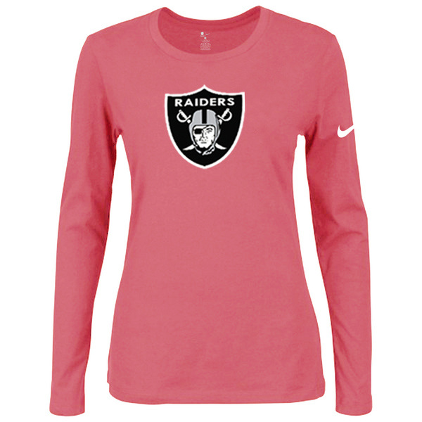 Nike Oakland Raiders Women's Of The City Long Sleeve Tri Blend T Shirt Pink