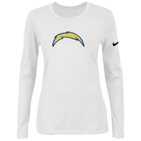 Nike San Diego Chargers Women's Of The City Long Sleeve Tri Blend T Shirt White