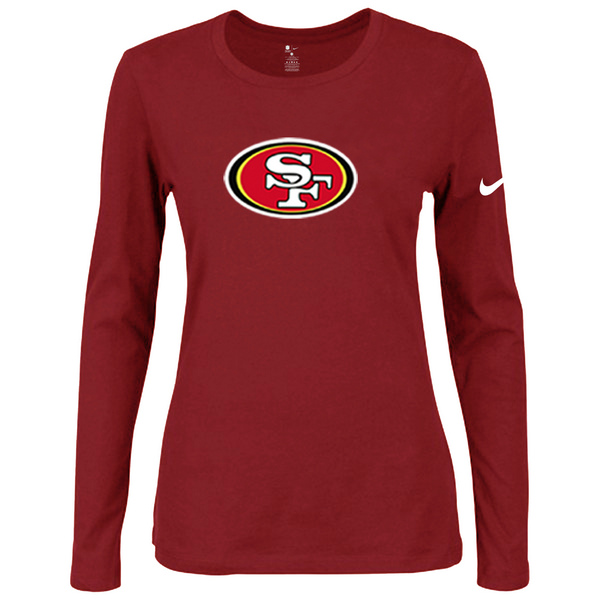 Nike San Francisco 49ers Women's Of The City Long Sleeve Tri Blend T Shirt Red02