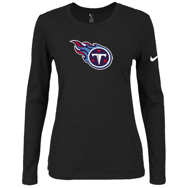 Nike Tennessee Titans Women's Of The City Long Sleeve Tri Blend T Shirt Black