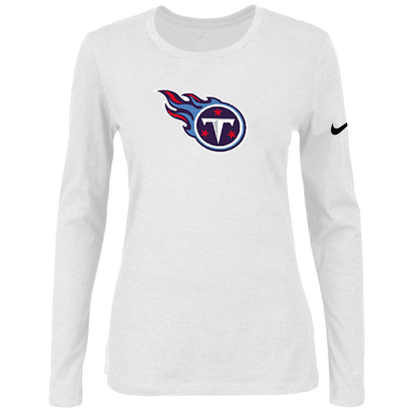 Nike Tennessee Titans Women's Of The City Long Sleeve Tri Blend T Shirt White
