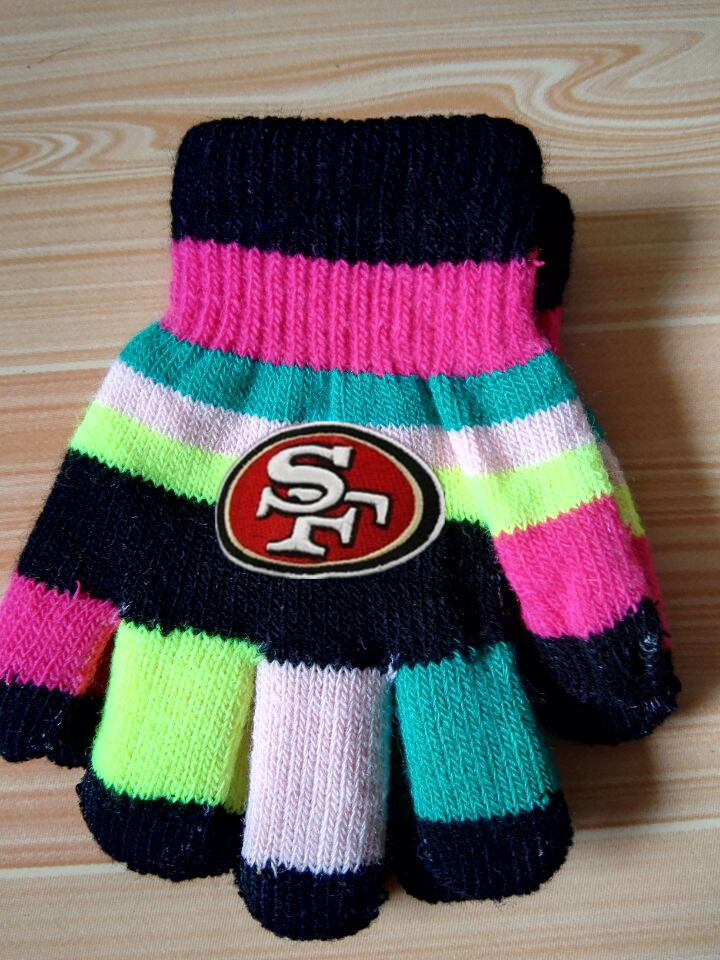 49ers Kids Knit Gloves3