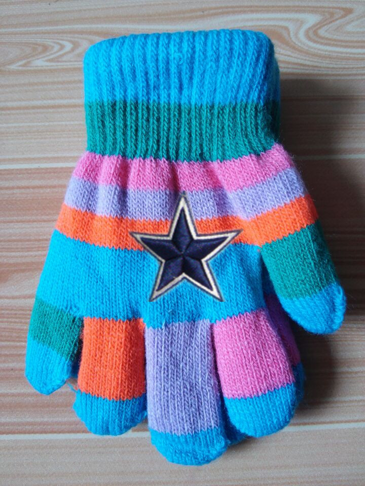Cowboys Kids Knit Gloves2