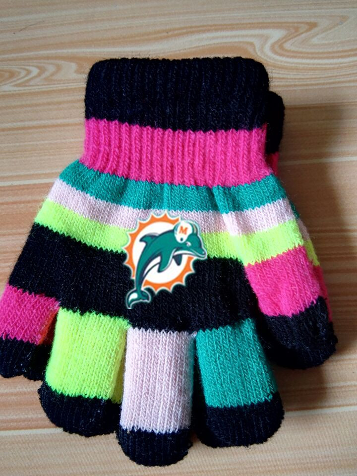 Dolphins Kids Knit Gloves3