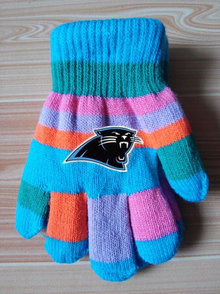 Panthers Kids Knit Gloves2