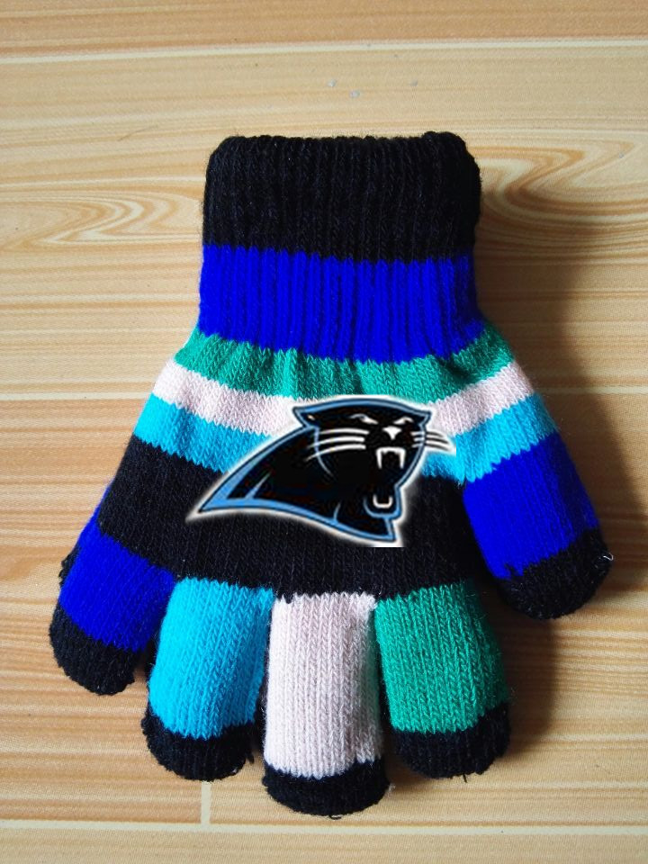 Panthers Kids Knit Gloves4