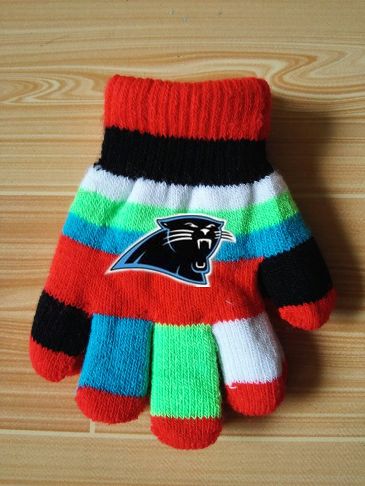 Panthers Kids Knit Gloves6