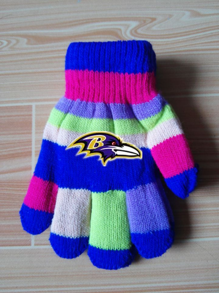 Ravens Kids Knit Gloves