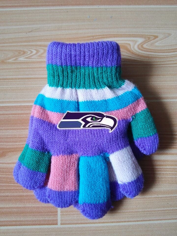 Seahawks Kids Knit Gloves5