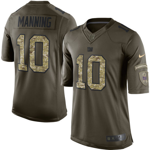 Nike Giants 10 Eli Manning Green Salute To Service Limited Jersey