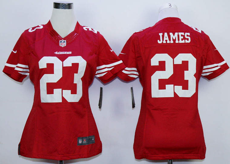 Nike 49ers 23 LaMichael James Red Women Limited Jersey