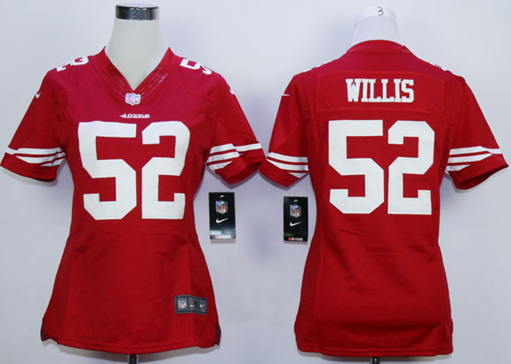 Nike 49ers 52 Patrick Willis Red Women Limited Jersey
