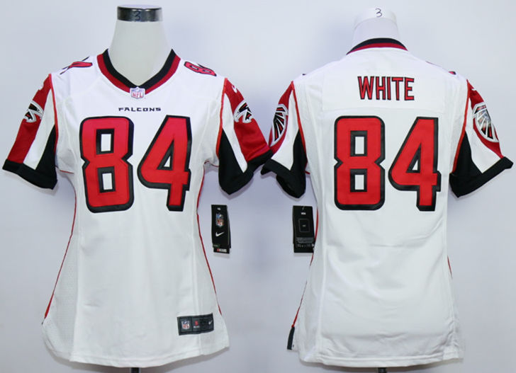 Nike Falcons 84 Roddy White White Women Game Jersey