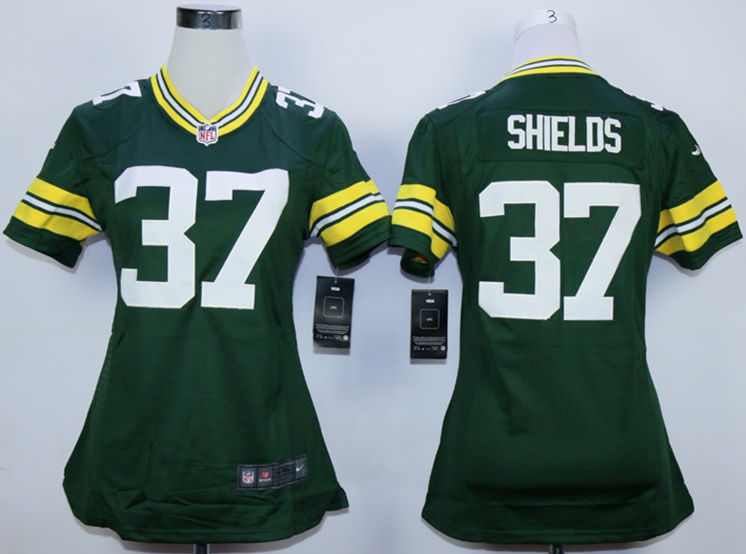 Nike Packers 37 Sam Shields Green Women Game Jersey