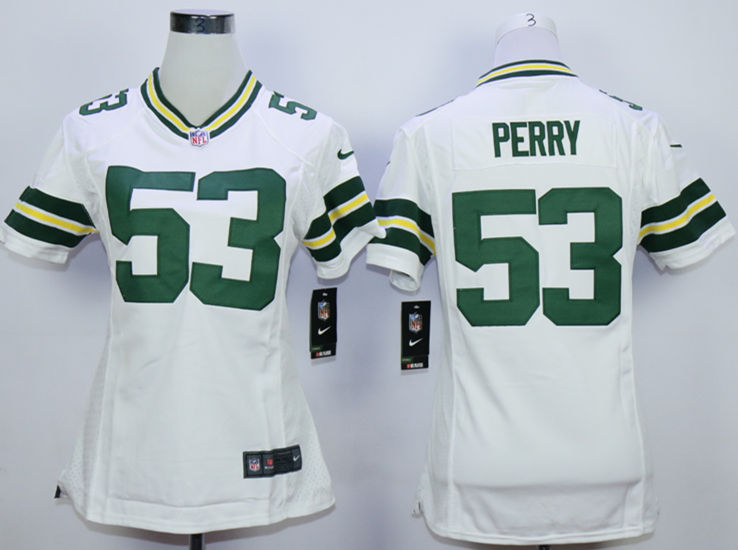 Nike Packers 53 Nick Perry White Women Game Jersey