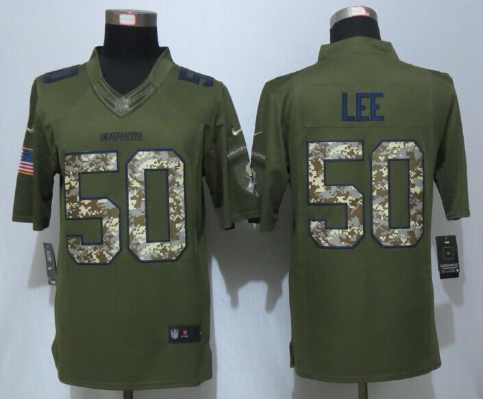 Nike Cowboys 50 Sean Lee Green Salute To Service Limited Jersey