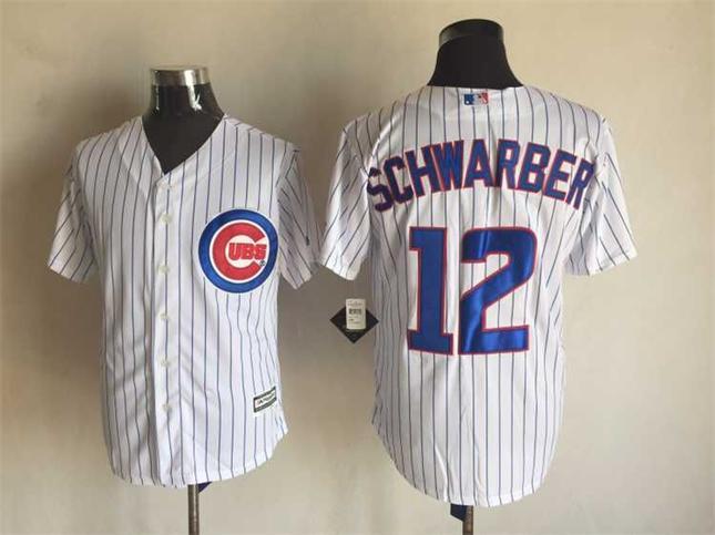 Cubs 12 Kyle Schwarber White New Cool Base Jersey