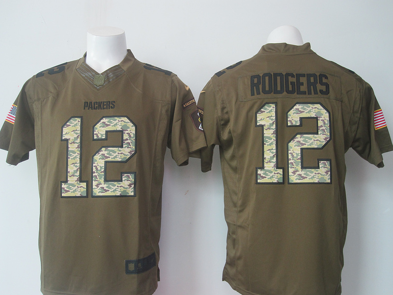 Nike Packers 12 Aaron Rodgers Green Salute To Service Limited Jersey